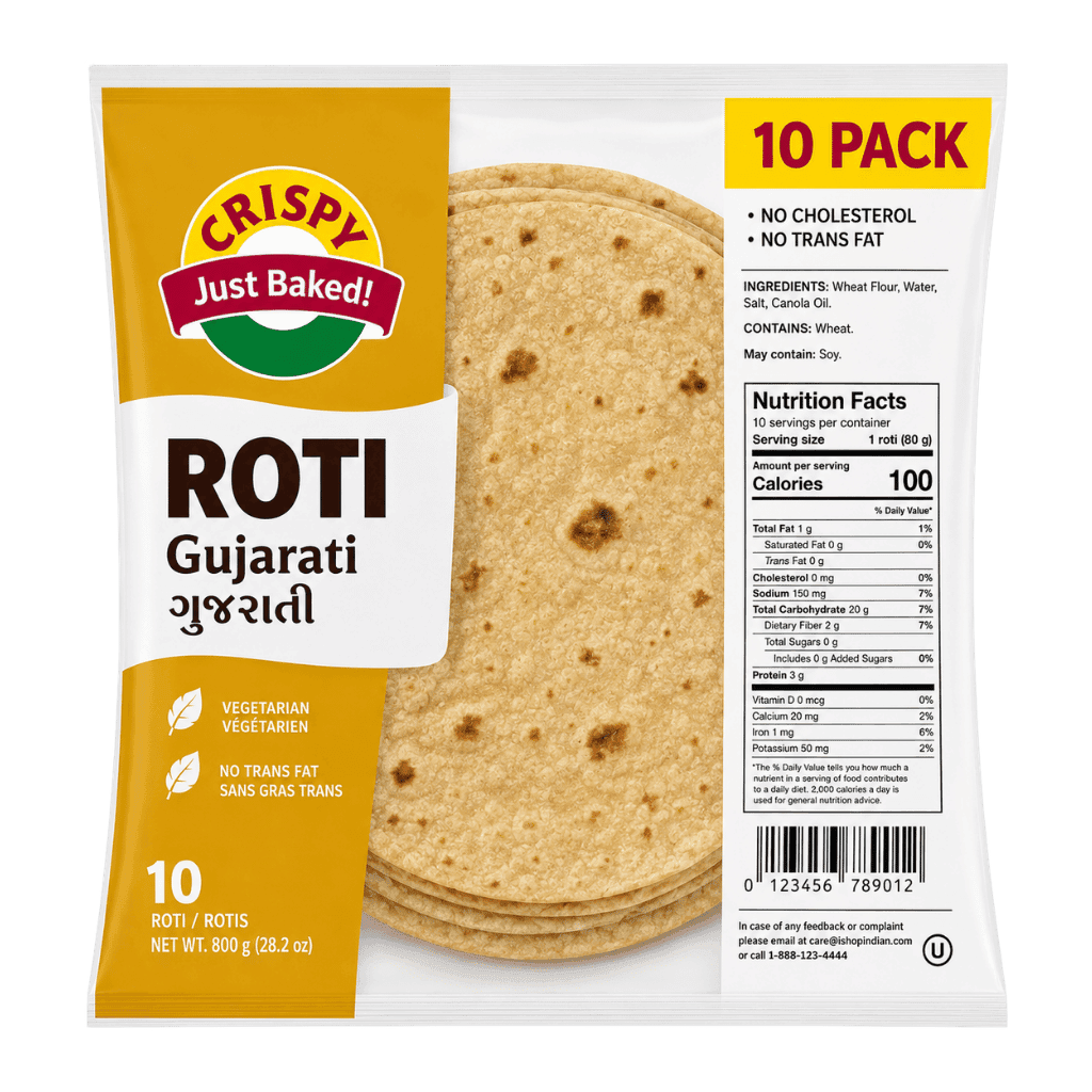 Crispy Gujrati Roti 10 Pack buy online USA