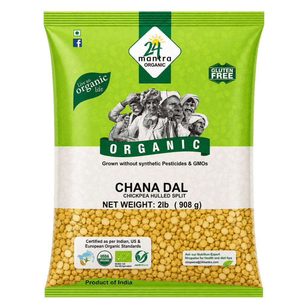 24 Mantra Organic Chana Daal Chick Peas Hulled Split 4 lb buy online USA