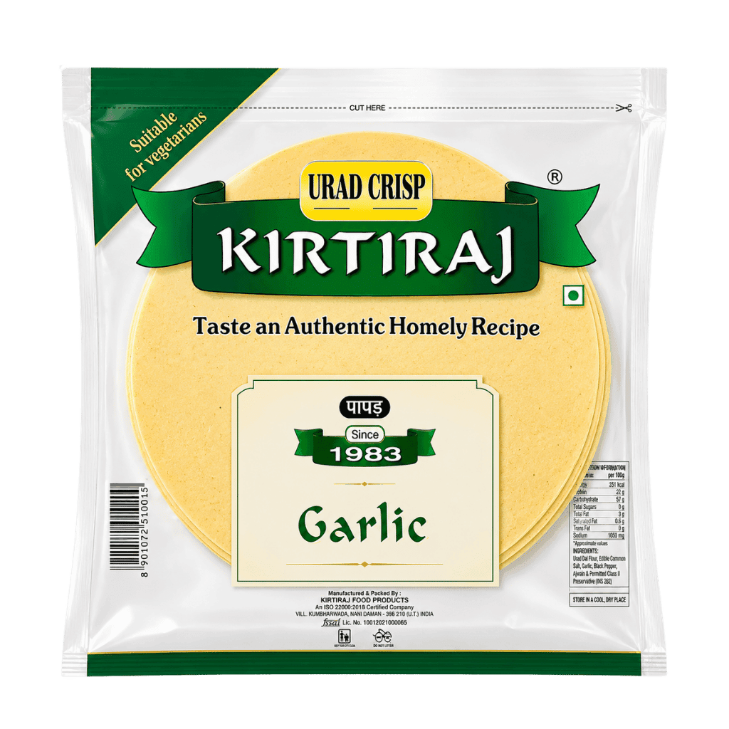 Kirtiraj Garlic Papad 200 g buy online USA