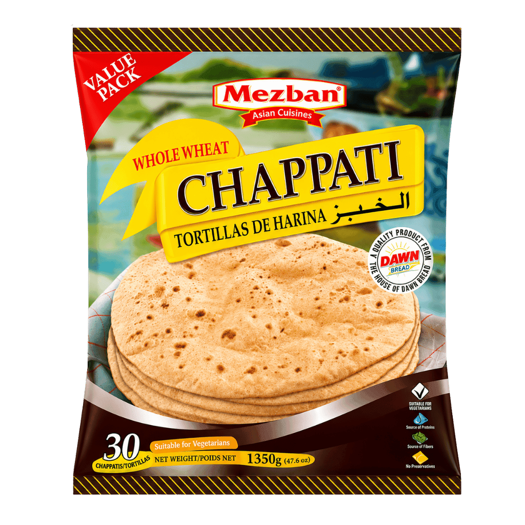 Mezban Whole Wheat Chappati 30 pcs buy online USA
