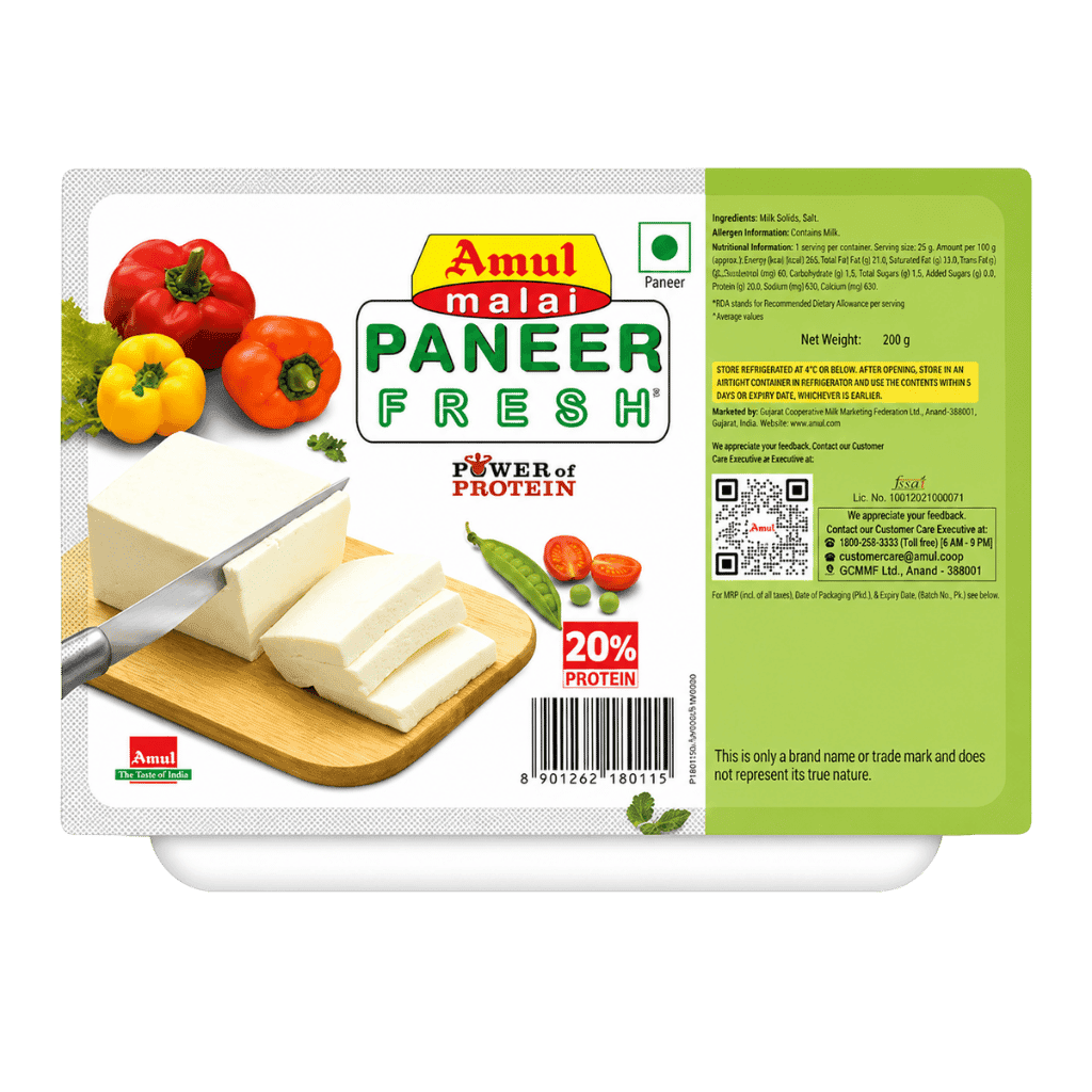 Amul Malai Paneer Block 200 g buy online USA
