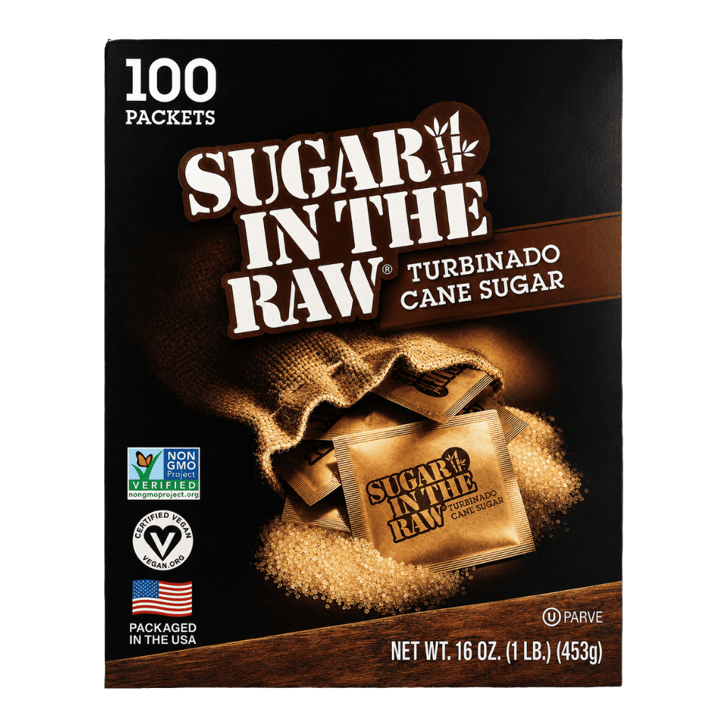 Sugar In The Raw Terbinado Kane Sugar 100 packets/4.5 g each buy online USA