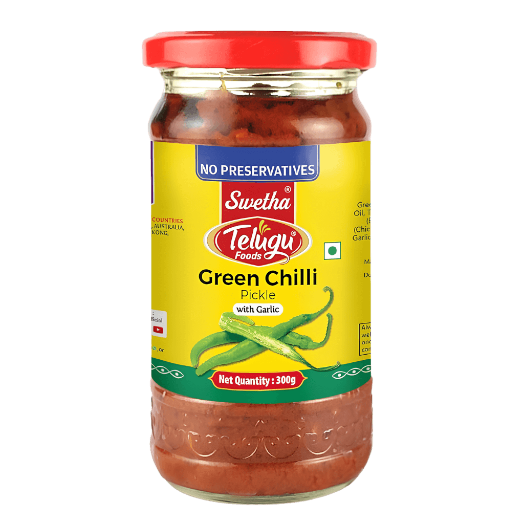 Swetha Telugu Green Chilli Pickle Piment Vert Marine 300 g buy online USA