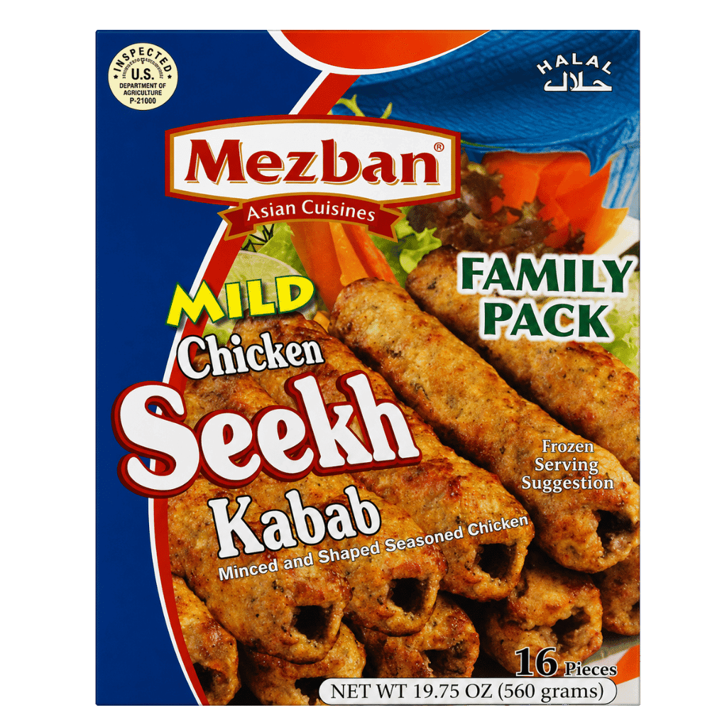 Mezban Mild Chicken Seekh Kabab 16 Pcs/560 g buy online USA