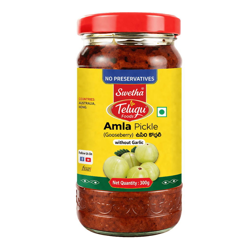 Telugu foods Amla Pickle (Without Garlic) 300 g buy online USA