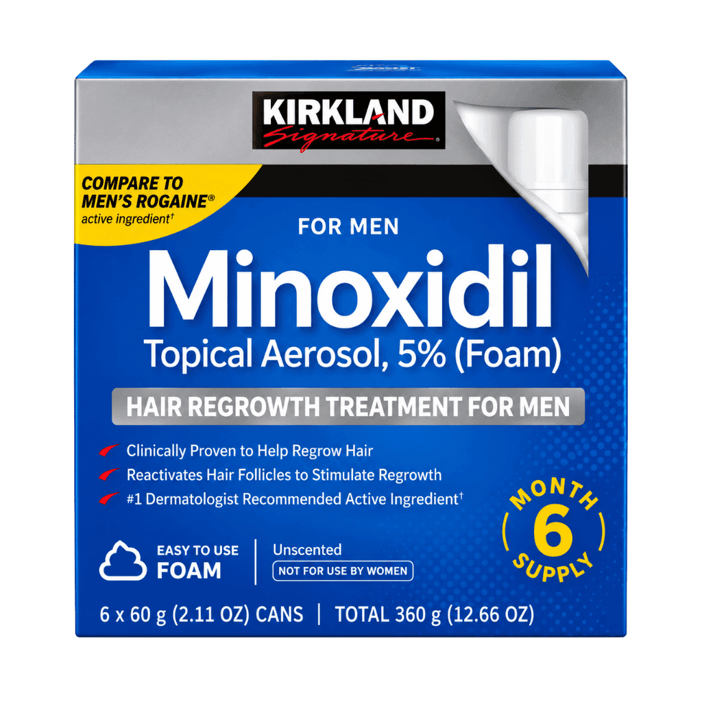 Kirkland Signature Hair Regrowth Treatment Minoxidil Foam for Men 2.11 oz 6-count buy online USA