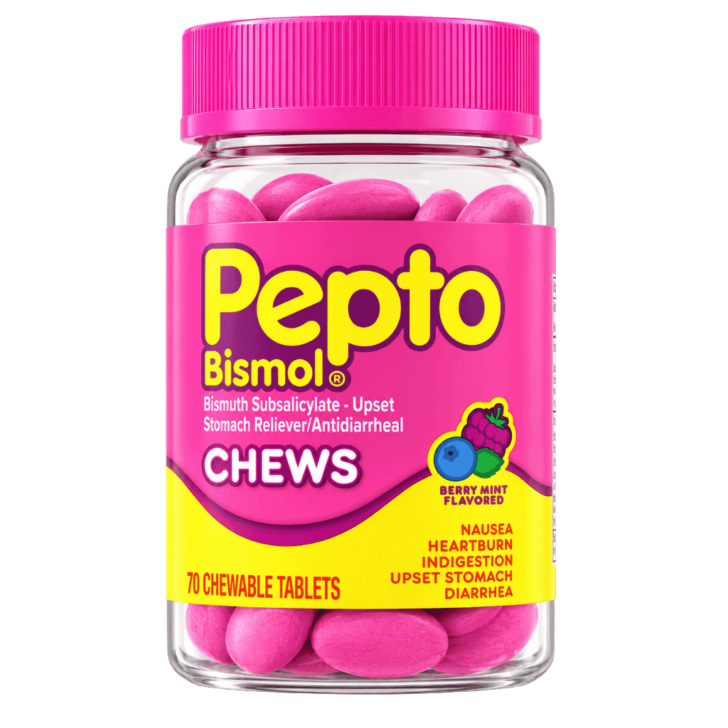Pepto Bismol Chews Berry Mint 70 Chewable Tablets buy online USA