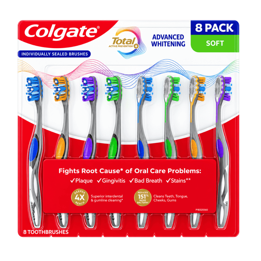 Colgate Total Advanced Whitening Toothbrush 8 pack buy online USA