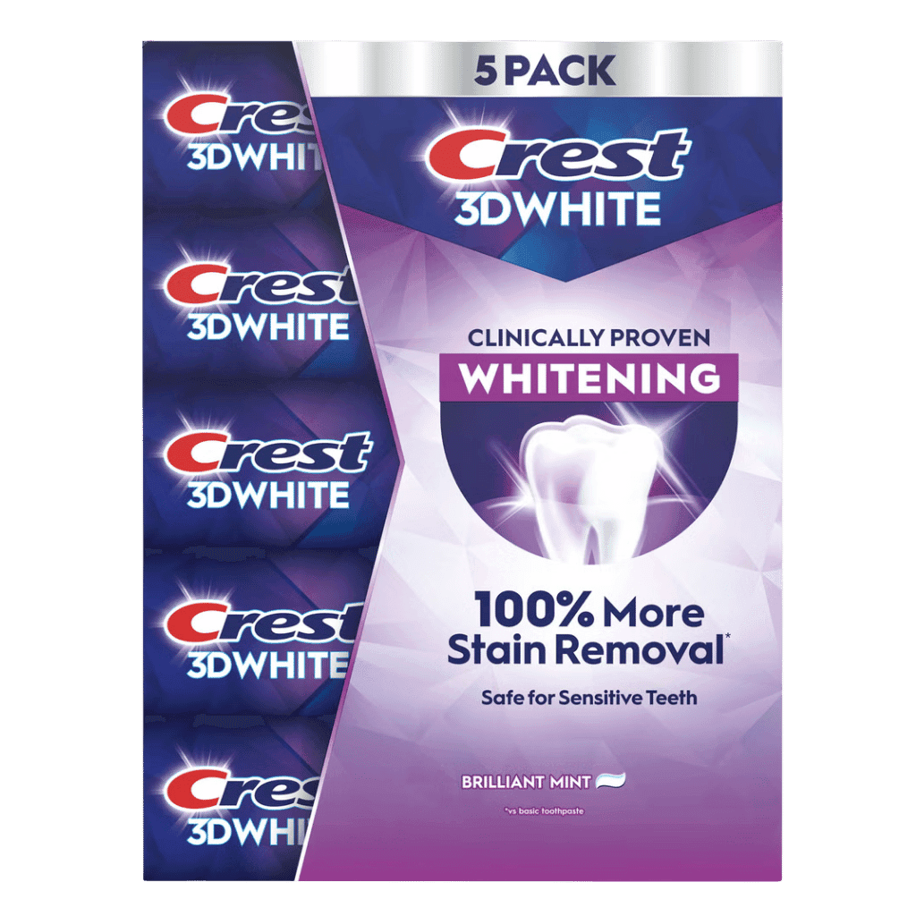 Crest 3D White Toothpaste Brilliant Mint 5.2 oz 5 ct buy online USA