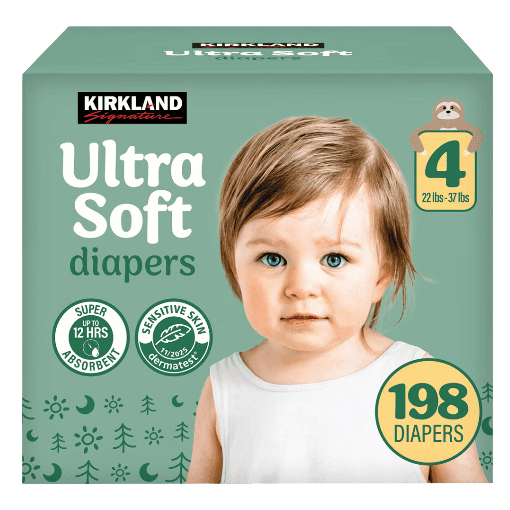 Kirkland Signature Ultra Soft Diapers Size 4 198 ct buy online USA