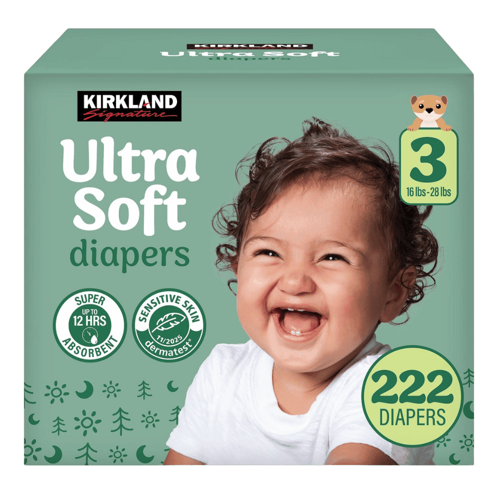 Kirkland Signature Ultra Soft Diapers Size 3 222 ct buy online USA